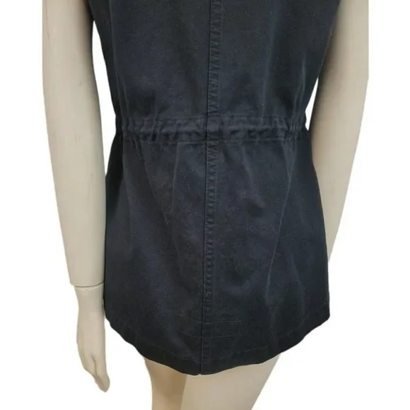 Aritzia Talula Yerwood Utility Vest Flap Pockets Drawstring Waist Epaulet - Picture 7 of 12